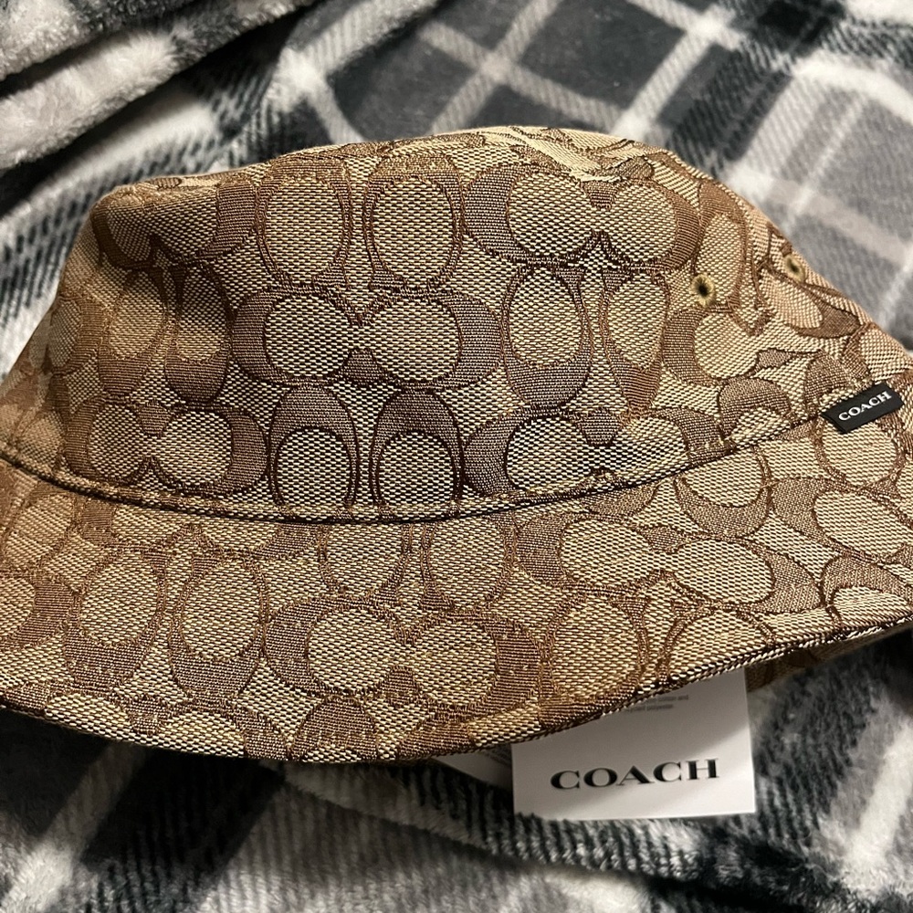 NWT Coach Brown Signature Bucket Hat - Picture 6 of 6